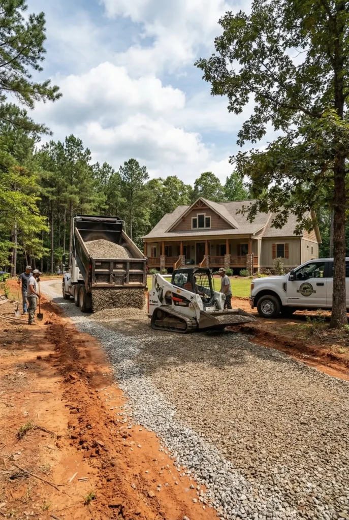 gravel driveway installation Raleigh NC residential property gravel driveway contractors Charlotte NC driveway construction residential gravel driveway Lexington NC installation crushed stone driveway Greensboro NC construction gravel driveway installation Winston-Salem NC home gravel driveway grading North Carolina residential property long gravel driveway installation Raleigh NC gravel driveway construction Charlotte NC rural property gravel driveway repair Lexington NC residential crushed stone driveway installation Greensboro NC