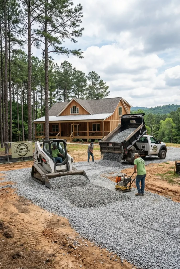 gravel driveway installation Raleigh NC residential property gravel driveway contractors Charlotte NC driveway construction residential gravel driveway Lexington NC installation crushed stone driveway Greensboro NC construction gravel driveway installation Winston-Salem NC home gravel driveway grading North Carolina residential property long gravel driveway installation Raleigh NC gravel driveway construction Charlotte NC rural property gravel driveway repair Lexington NC residential crushed stone driveway installation Greensboro NC